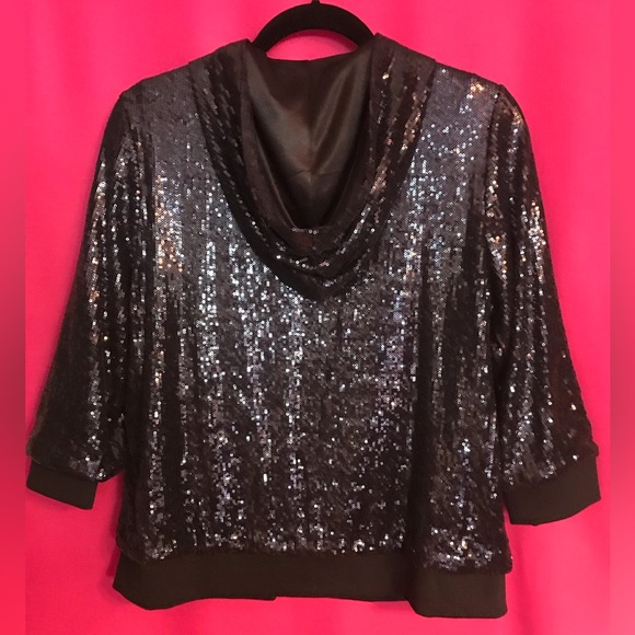 Zenergy by Chico’s Hooded Sequin Jacket - Picture 2 of 3